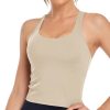 TwentyonefitnessYoga Longline Zeal Bras Medium Impact Wirefree Sports Bras Workout Tank Tops with Removable Pads, A-D Cups