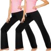 TwentyonefitnessYoga  Pants Black Flared Cotton Leggings, 32.5” Inseam, Wide Waistband, No Show Coverage, Relaxed Flare LegLeggings