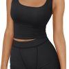 TwentyonefitnessYoga 2 Piece Lounge Sets for Women Matching Workout Set Cropped Tank Tops and High Waist Yoga Leggings Active Wear