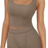 TwentyonefitnessYoga 2 Piece Lounge Sets for Women Matching Workout Set Cropped Tank Tops and High Waist Yoga Leggings Active Wear
