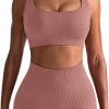 TwentyonefitnessYoga Hot Yoga Sets Workout Outfits for Women 2 Piece Seamless Ribbed High Waist Leggings with Sports Bra Exercise Set…