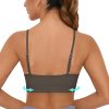 TwentyonefitnessYoga Bras Sports Bra for Women Wirefree Racerback Workout Bras Sexy Thin Straps Yoga Sport Bras with Removable Pads