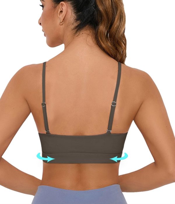 TwentyonefitnessYoga Bras Sports Bra for Women Wirefree Racerback Workout Bras Sexy Thin Straps Yoga Sport Bras with Removable Pads