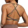 TwentyonefitnessYoga Women’s Workout Sports Bras Fitness Backless Padded Ivy Low Impact Bra Yoga Crop Tank Top