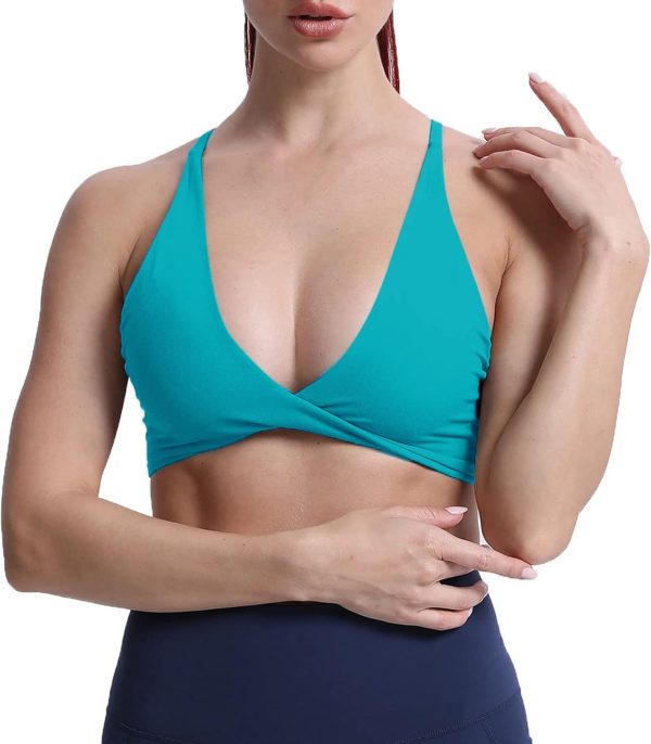 TwentyonefitnessYoga Women’s Workout Sports Bras Fitness Backless Padded Sienna Low Impact Bra Yoga Crop Tank Top