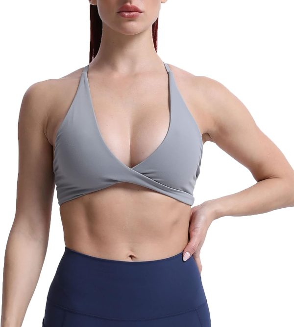 TwentyonefitnessYoga Women’s Workout Sports Bras Fitness Backless Padded Sienna Low Impact Bra Yoga Crop Tank Top