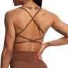 TwentyonefitnessYoga Women’s Workout Sports Bras Fitness Backless Padded Ivy Low Impact Bra Yoga Crop Tank Top