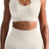 TwentyonefitnessYoga Hot Yoga Sets Workout Outfits for Women 2 Piece Seamless Ribbed High Waist Leggings with Sports Bra Exercise Set…