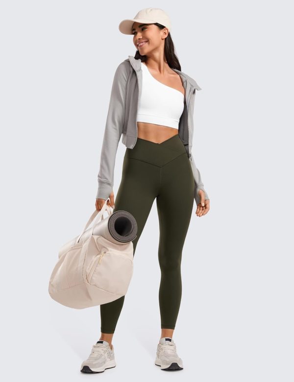 TwentyonefitnessYoga Hot Pants Womens  Cross Waist Workout Leggings 25″ / 28″ – V Crossover High Waisted Gym Yoga LeggingsLeggings