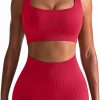 TwentyonefitnessYoga Hot Yoga Sets Workout Outfits for Women 2 Piece Seamless Ribbed High Waist Leggings with Sports Bra Exercise Set…