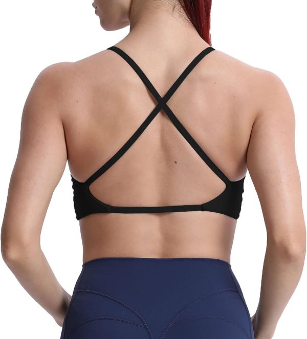 TwentyonefitnessYoga Women’s Workout Sports Bras Fitness Backless Padded Sienna Low Impact Bra Yoga Crop Tank Top