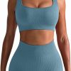 TwentyonefitnessYoga Hot Yoga Sets Workout Outfits for Women 2 Piece Seamless Ribbed High Waist Leggings with Sports Bra Exercise Set…