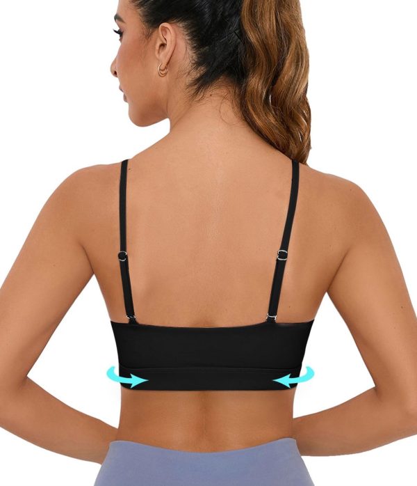 TwentyonefitnessYoga Bras Sports Bra for Women Wirefree Racerback Workout Bras Sexy Thin Straps Yoga Sport Bras with Removable Pads
