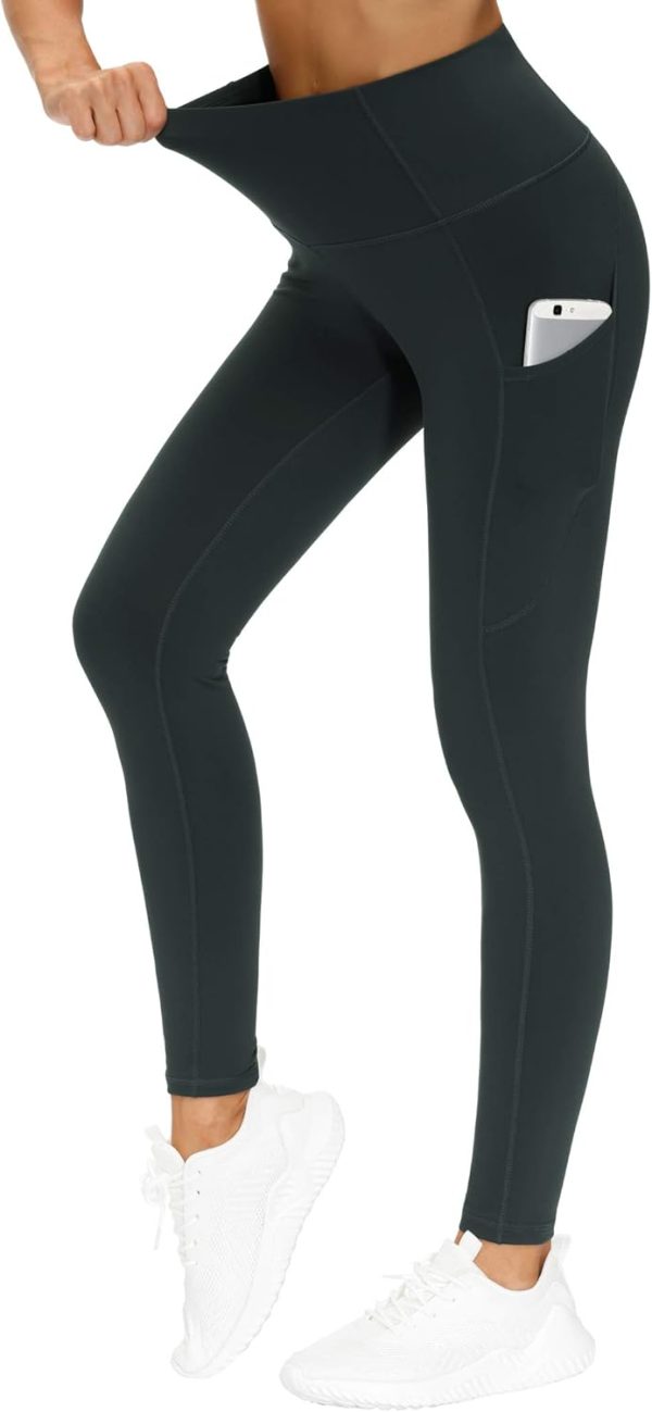 TwentyonefitnessYoga Thick High Waist Yoga Pants with Pockets, Tummy Control Workout Running Yoga Leggings for WomenLeggings