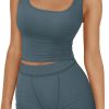 TwentyonefitnessYoga 2 Piece Lounge Sets for Women Matching Workout Set Cropped Tank Tops and High Waist Yoga Leggings Active Wear