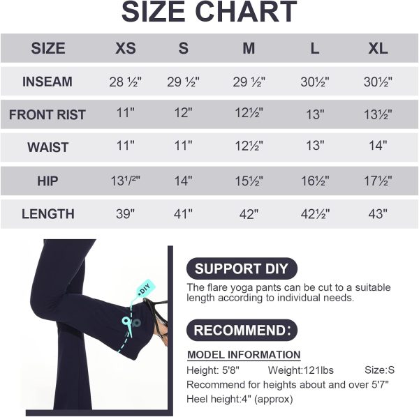 TwentyonefitnessYoga Flare Leggings for Women with Pockets – Crossover High Waisted Black Flared Leggings for Yoga Gym WorkoutLeggings