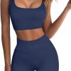 TwentyonefitnessYoga Workout Outfits for Women 2 Piece Seamless Sport Bra High Waist Yoga Leggings Sets