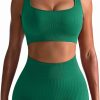 TwentyonefitnessYoga Hot Yoga Sets Workout Outfits for Women 2 Piece Seamless Ribbed High Waist Leggings with Sports Bra Exercise Set…