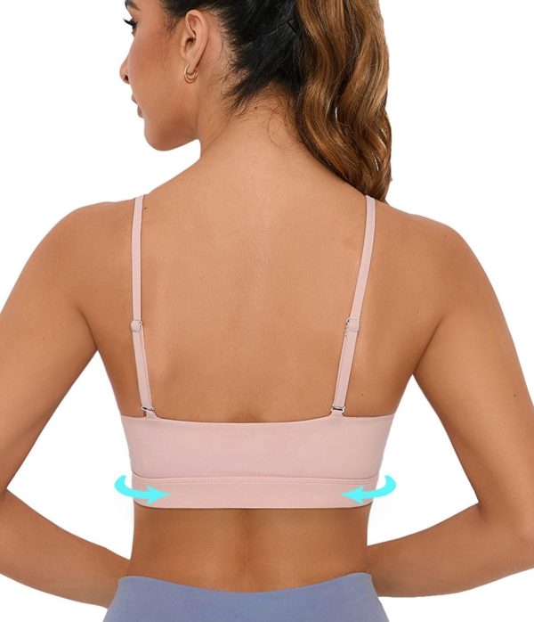 TwentyonefitnessYoga Bras Sports Bra for Women Wirefree Racerback Workout Bras Sexy Thin Straps Yoga Sport Bras with Removable Pads