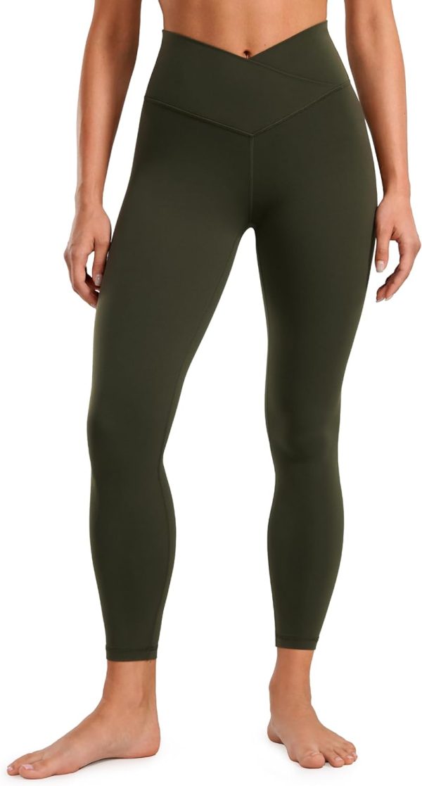 TwentyonefitnessYoga Hot Pants Womens  Cross Waist Workout Leggings 25″ / 28″ – V Crossover High Waisted Gym Yoga LeggingsLeggings
