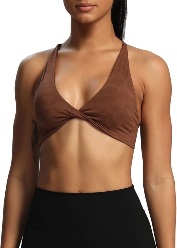 TwentyonefitnessYoga Women’s Workout Sports Bras Fitness Backless Padded Sienna Low Impact Bra Yoga Crop Tank Top