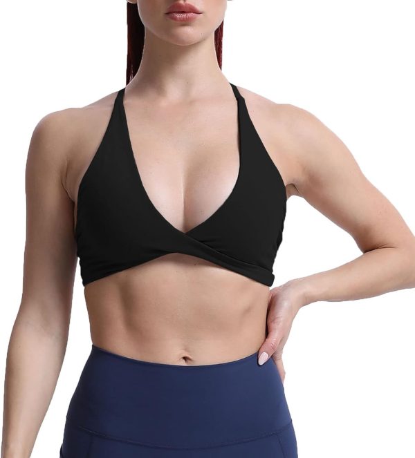 TwentyonefitnessYoga Women’s Workout Sports Bras Fitness Backless Padded Sienna Low Impact Bra Yoga Crop Tank Top