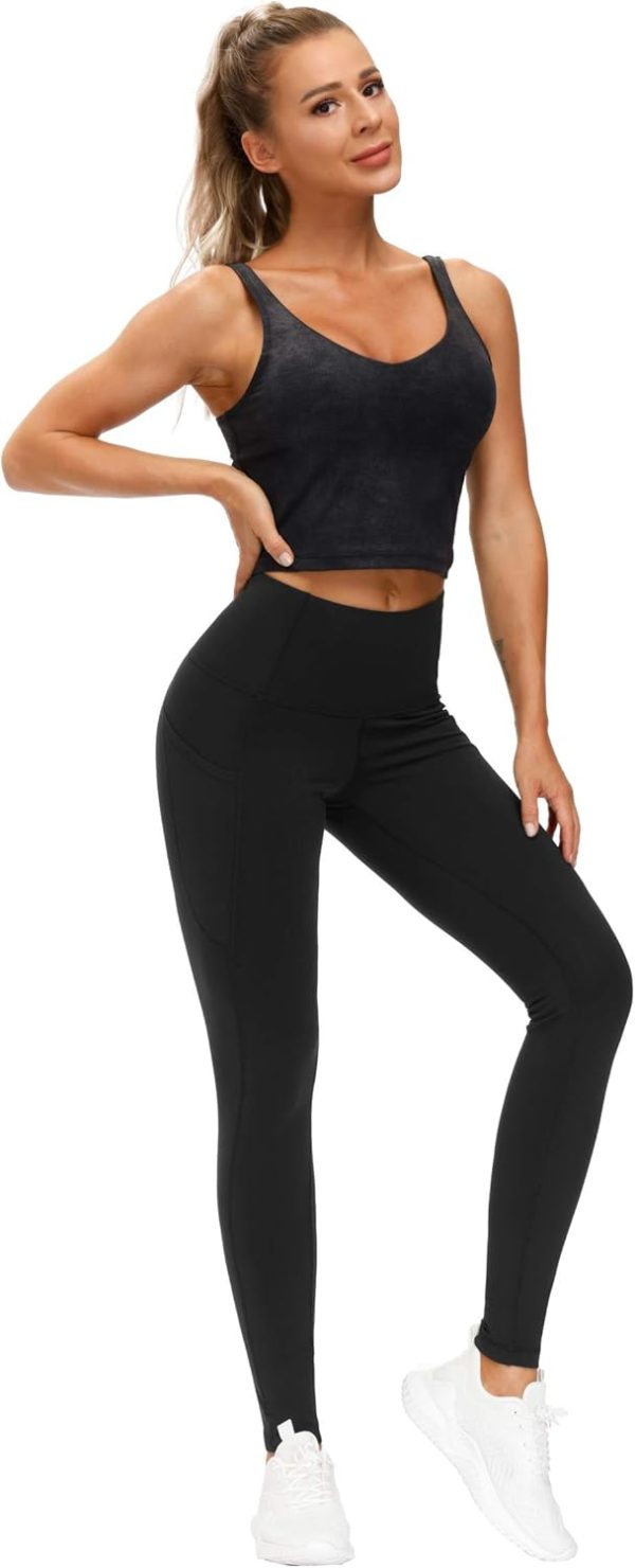 TwentyonefitnessYoga Thick High Waist Yoga Pants with Pockets, Tummy Control Workout Running Yoga Leggings for WomenLeggings