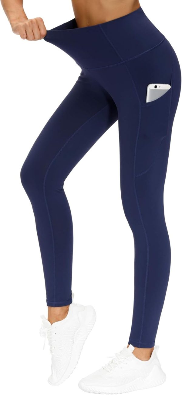 TwentyonefitnessYoga Thick High Waist Yoga Pants with Pockets, Tummy Control Workout Running Yoga Leggings for WomenLeggings