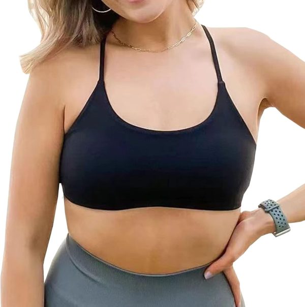 TwentyonefitnessYoga Women’s Workout Sports Bras Fitness Backless Padded Ivy Low Impact Bra Yoga Crop Tank Top