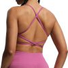 TwentyonefitnessYoga Women’s Workout Sports Bras Fitness Backless Padded Ivy Low Impact Bra Yoga Crop Tank Top
