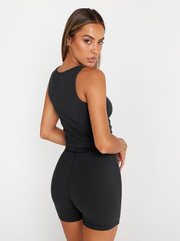 TwentyonefitnessYoga 2 Piece Lounge Sets for Women Matching Workout Set Cropped Tank Tops and High Waist Yoga Leggings Active Wear