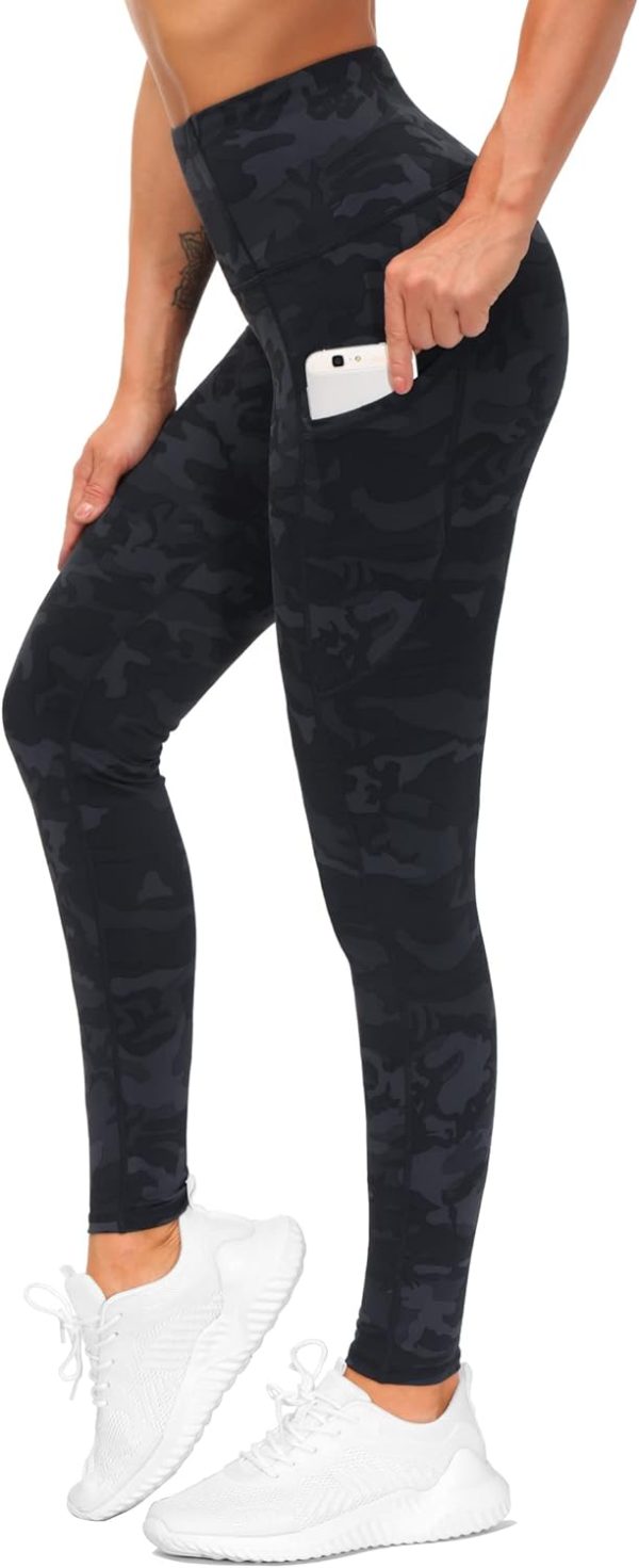 TwentyonefitnessYoga Thick High Waist Yoga Pants with Pockets, Tummy Control Workout Running Yoga Leggings for WomenLeggings