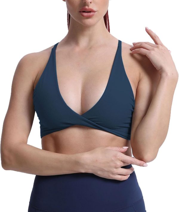 TwentyonefitnessYoga Women’s Workout Sports Bras Fitness Backless Padded Sienna Low Impact Bra Yoga Crop Tank Top