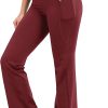 TwentyonefitnessYoga28″/30″/32″/34″ Inseam Women’s Bootcut Yoga Pants Long Bootleg High-Waisted Flare Pants with PocketsLeggings