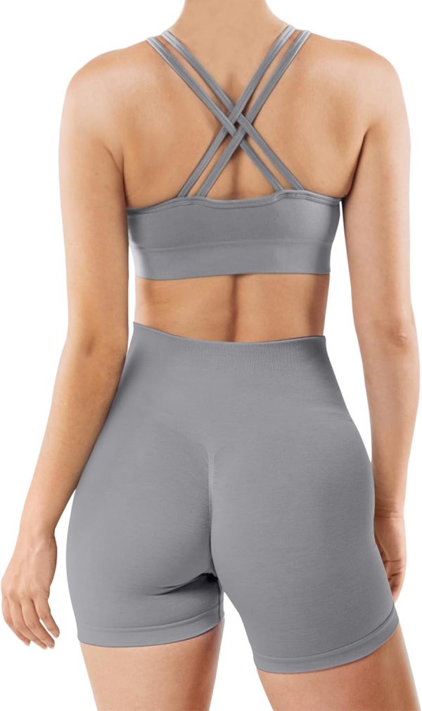 TwentyonefitnessYoga Women 2 Piece Workout Outfits Sports Bra Seamless Leggings Yoga Gym Activewear Set