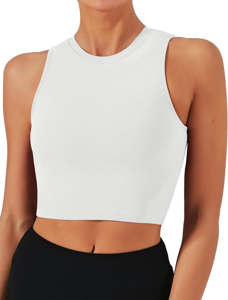 TwentyonefitnessYoga Bras Sports Bras for Women Removable Padded Yoga Tank Tops Sleeveless Fitness Workout Crop Tops