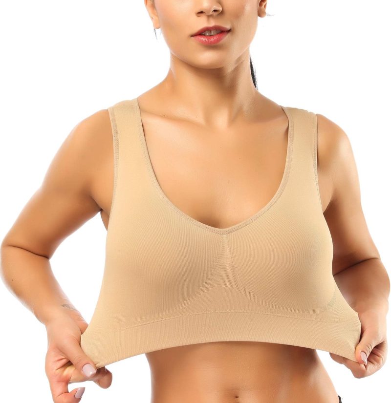 TwentyonefitnessYoga Sports Bras for Women, Seamless Comfortable Yoga Bra with Removable Pads