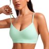 TwentyonefitnessYogaHot Bras V-Neck Sports Bras for Women – Adjustable Thin Straps Padded Yoga Bra Basic Wireless Bra Camisole