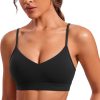 TwentyonefitnessYogaHot Bras V-Neck Sports Bras for Women – Adjustable Thin Straps Padded Yoga Bra Basic Wireless Bra Camisole