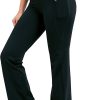 TwentyonefitnessYoga28″/30″/32″/34″ Inseam Women’s Bootcut Yoga Pants Long Bootleg High-Waisted Flare Pants with PocketsLeggings