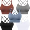 TwentyonefitnessYoga Cross Back Sport Bras Padded Strappy Criss Cross Cropped Bras for Yoga Workout Fitness Low Impact