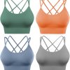 TwentyonefitnessYoga Cross Back Sport Bras Padded Strappy Criss Cross Cropped Bras for Yoga Workout Fitness Low Impact