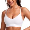 TwentyonefitnessYogaHot Bras V-Neck Sports Bras for Women – Adjustable Thin Straps Padded Yoga Bra Basic Wireless Bra Camisole