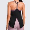 TwentyonefitnessYoga Hot Tops Lightweight Tank Top for Women V Neck Spaghetti Strap Workout Tanks Tie Back Yoga Sleeveless Shirts Halter Camisole