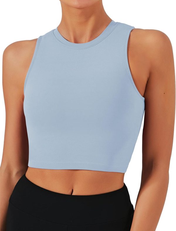 TwentyonefitnessYoga Bras Sports Bras for Women Removable Padded Yoga Tank Tops Sleeveless Fitness Workout Crop Tops