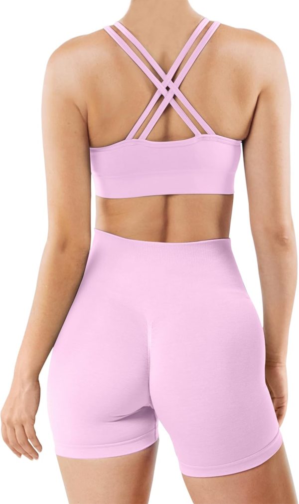 TwentyonefitnessYoga Women 2 Piece Workout Outfits Sports Bra Seamless Leggings Yoga Gym Activewear Set