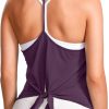 TwentyonefitnessYoga Hot Tops Lightweight Tank Top for Women V Neck Spaghetti Strap Workout Tanks Tie Back Yoga Sleeveless Shirts Halter Camisole