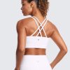 TwentyonefitnessYogaHot BrasWomens Strappy Longline Sports Bra – Molded Cup Double Spaghetti Strap Workout Bra Yoga Crop Tank Top