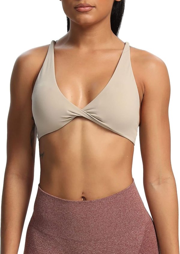 TwentyonefitnessYoga Women’s Workout Sports Bras Fitness Backless Padded Sienna Low Impact Bra Yoga Crop Tank Top