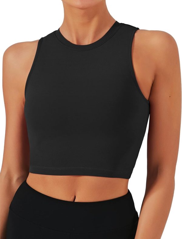 TwentyonefitnessYoga Bras Sports Bras for Women Removable Padded Yoga Tank Tops Sleeveless Fitness Workout Crop Tops